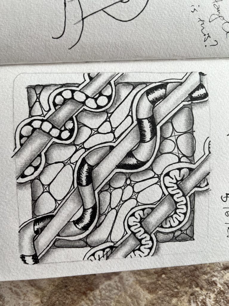 Abstract Tangle Patterns Introducing Caduceus - A New Tangle Pattern - Ivy's Corner